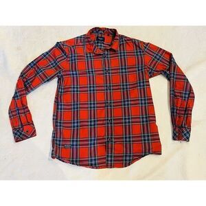 Pepe Jeans Shirt Mens L Powerflex Regular Plaid Button Down Long Sleeve Red